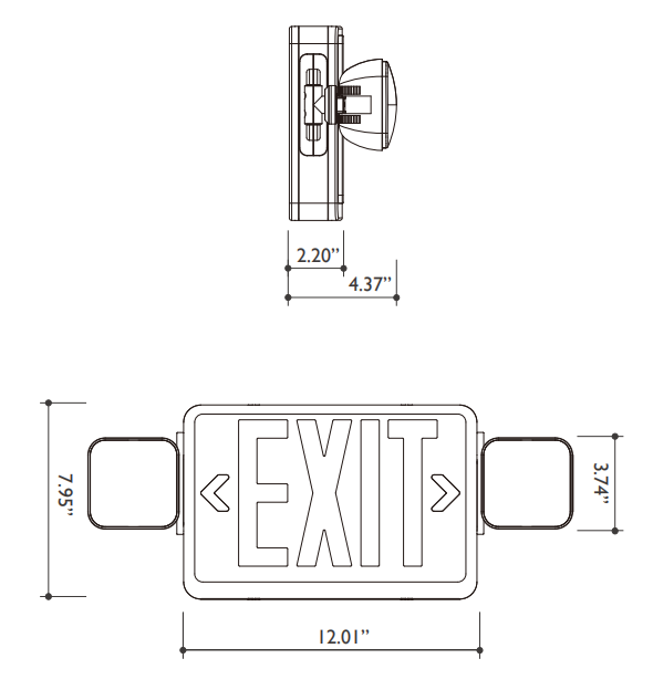 New Model With Battery Backup Led Rechargeable Combo Lamp Emergency Light Double Sided Exit Sign