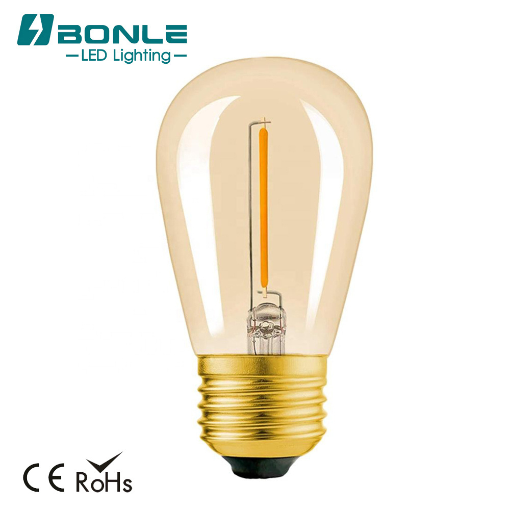 S14 2200K 2W Dimmable CRI90 E26 LED Filament Bulbs String Light Replacement