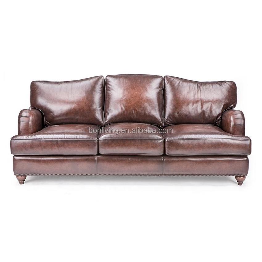 High quality luxury full genuine leather sofa for living room