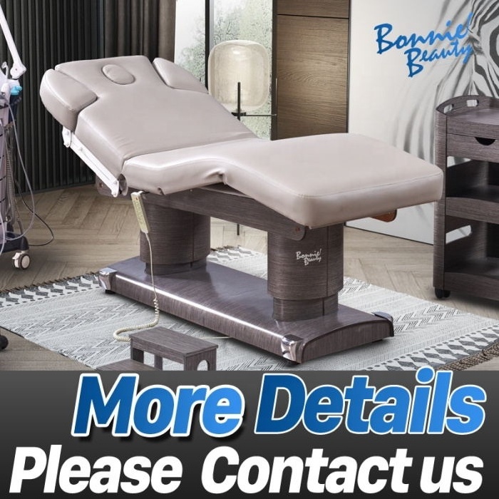 BonnieBeauty electric adjustable spa wooden massage table&facial bed electric treatment chair facial bed