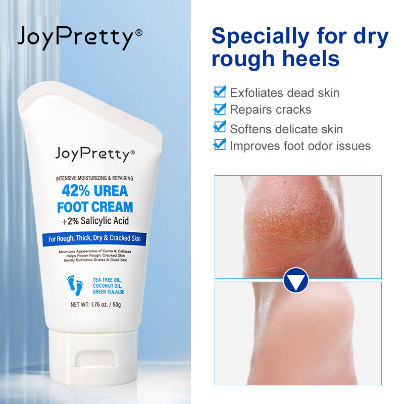 Hot selling organic foot cream urea 42% cracked heels exfoliating anti crack peeling dead skin removal foot care