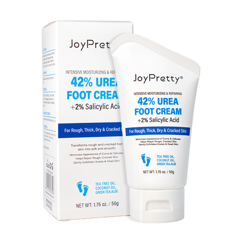 Hot selling organic foot cream urea 42% cracked heels exfoliating anti crack peeling dead skin removal foot care