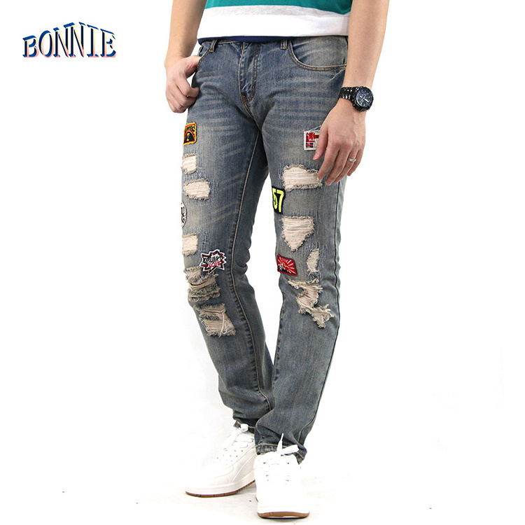 Men latest design denim jeans pants sample buy mens jeans in bulk