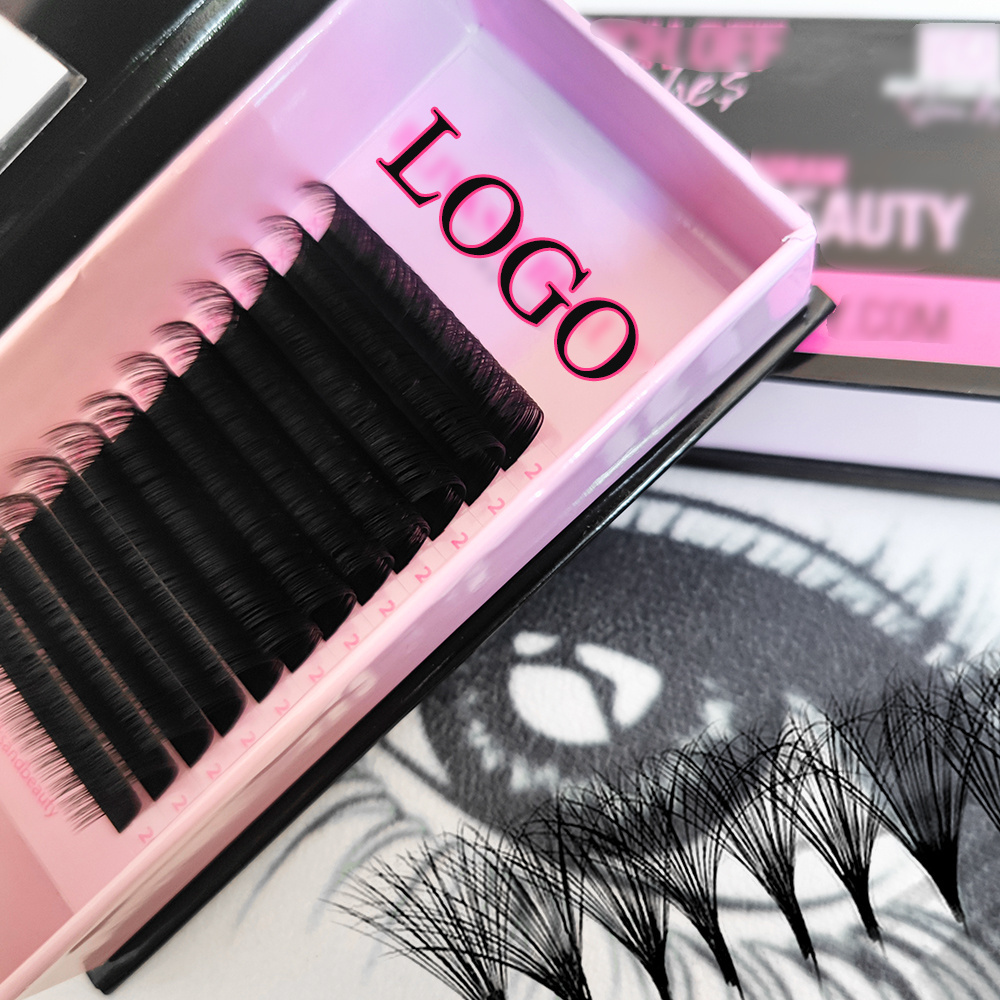 Premium mink eyelash extensions matte silk lash individual extension trays jet black cashmere lash extensions