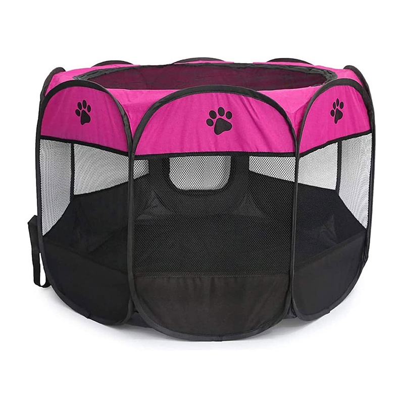 BunnyHi PET004 Foldable Portable Pet Dog Playpens Exercise 8-Panel Kennel Mesh Shade Cover Cat Cages Houses for Puppy Dog Yorkie