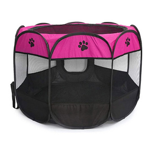 BunnyHi PET004 Foldable Portable Pet Dog Playpens Exercise 8-Panel Kennel Mesh Shade Cover Cat Cages Houses for Puppy Dog Yorkie