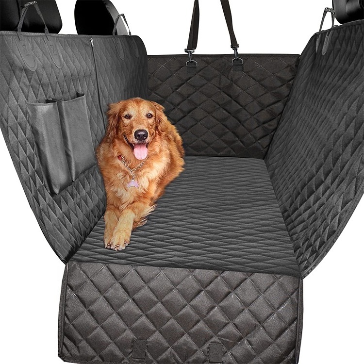 BunnyHi 100% Waterproof Scratch Proof Nonslip Dog Car Hammock 600D Heavy Duty Pet Dog Car Seat Covers for Dogs for Back Seat