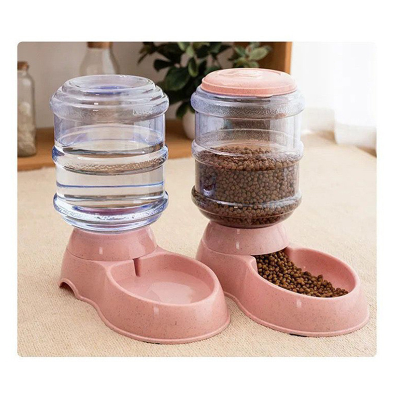 BunnyHi PET017 3.8L Large Capacity Automatic Pet Feeder And Water Dispenser Gravity Dog Water Food Bowl