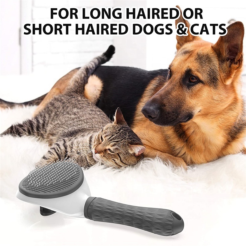 BunnyHi PET078 Hotsale Dog Slicker Brush Self Cleaning Grooming Hair Remover Cat Dog Comb Brush