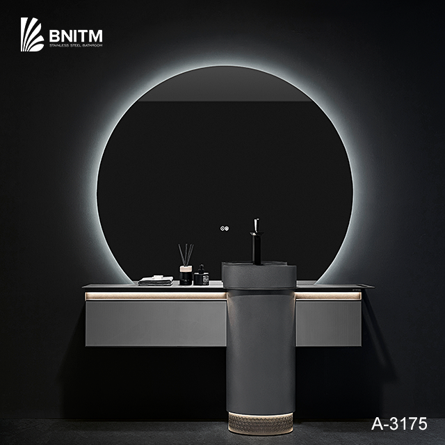 BNITM New Design Customized Style 36 Inch Modern Sink Storage Basin Bathroom Vanity with Smart LED Mirror