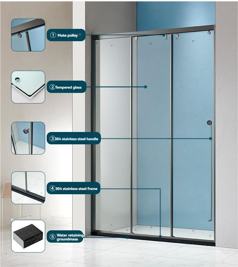 Modern 10mm Tempered Glass Shower Door with Frame Sliding Style for Bathroom Application