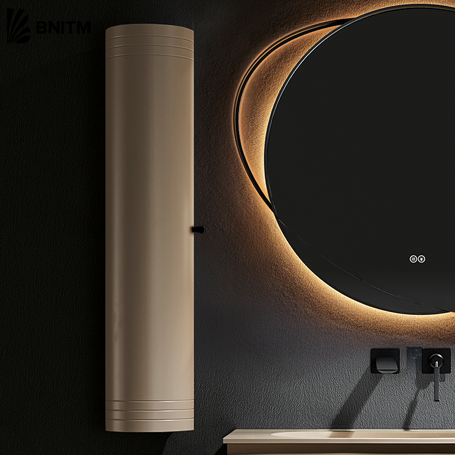 BNITM Modern Unique Designer Bathroom Wall Mounted Cabinets Bathroom Vanity with sink LED Light Mirror Corner Vanity Cabinet