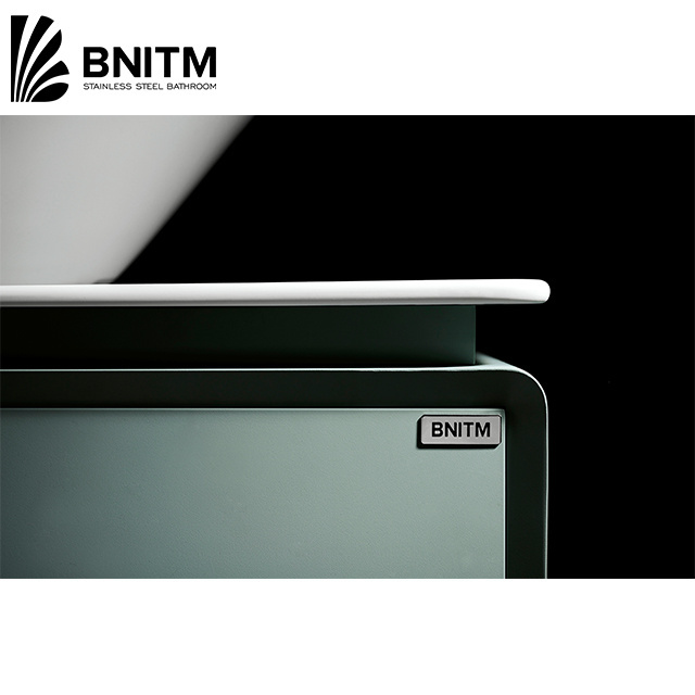 BNITM Factory Custom Flooring leg Modern Slate With Stainless Steel Hinge Bathroom Cabinet Vanity And Wall Mounted Mirror