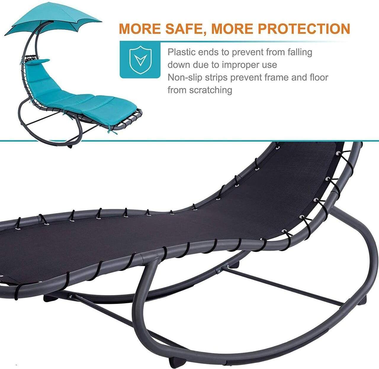 Floating Chaise Canopy Swing Lounge Chair Hammock Arc Stand Air Porch Stand Lounger Chair