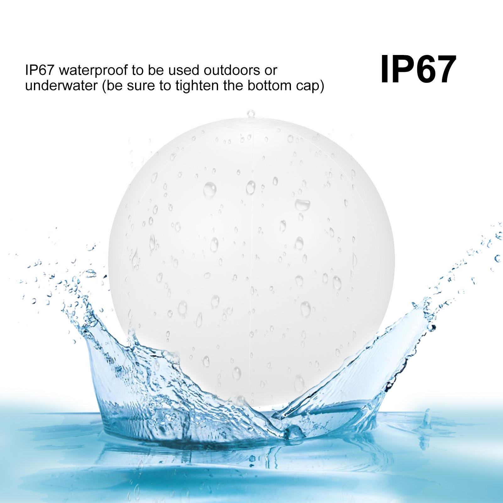 Piscina Floating Pool Lights Inflatable Solar & USB Powered 14'' LED Balls IP67 Waterproof LED Night Mood Light