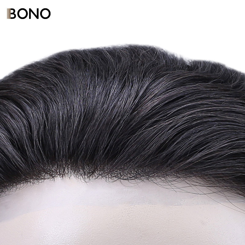 BH4 BONOHAIR Stock 0.06mm Men's Wig Hairpiece 100% Indian Remy Hair System Men Human Hair Toupee