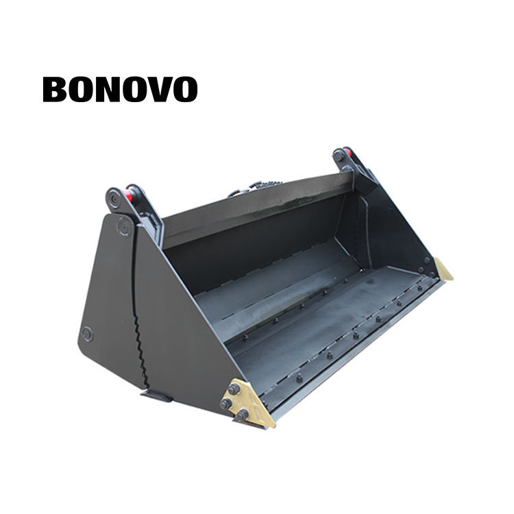 BONOVO 60 inch wide skid steer hydraulic 4 in 1 bucket without teeth