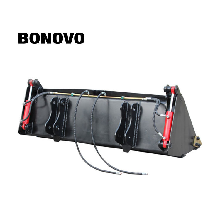 BONOVO 60 inch wide skid steer hydraulic 4 in 1 bucket without teeth