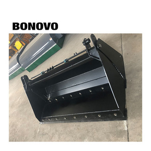 BONOVO 60 inch wide skid steer hydraulic 4 in 1 bucket without teeth