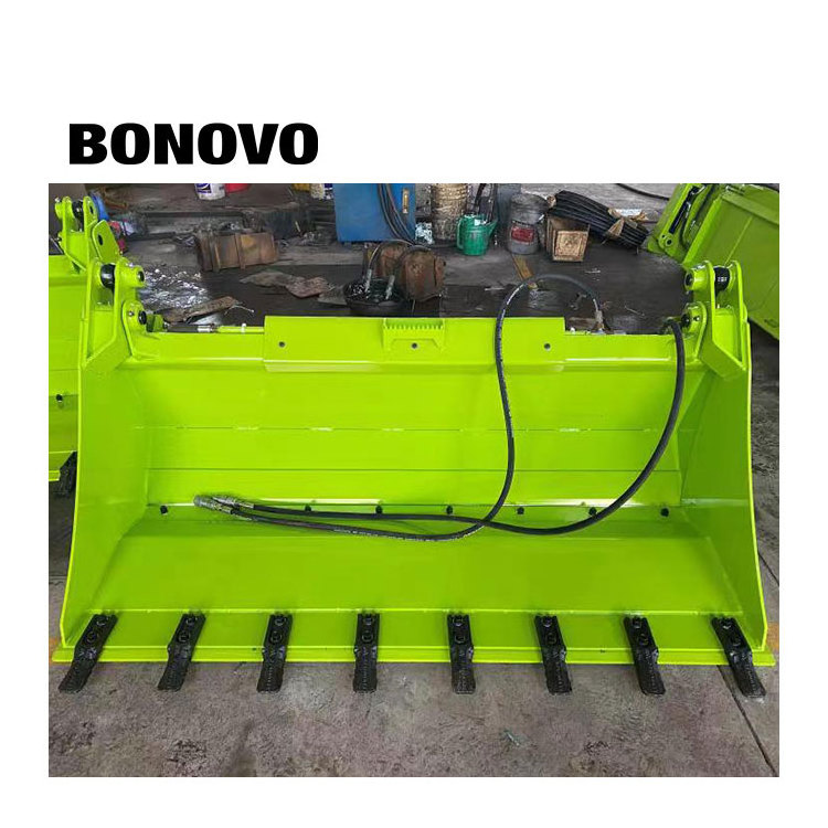 BONOVO 60 inch wide skid steer hydraulic 4 in 1 bucket with teeth