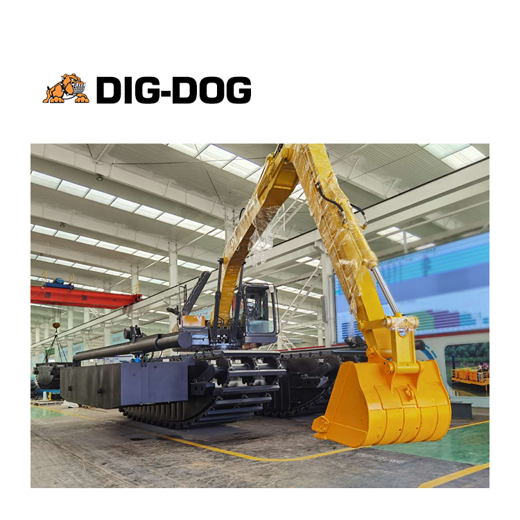 Dig-Dog amphibious excavator swamp amphibious pontoon excavator marsh buggy for sale