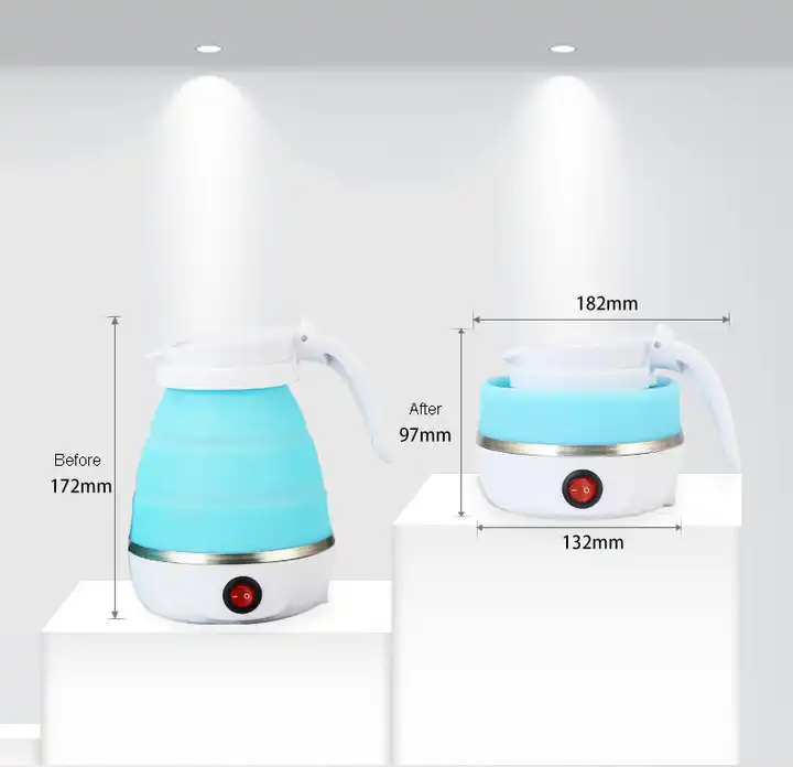 Travelling Folding Kettle Electric Silicone Foldable Water Kettles Compression Leak Proof Portable Mini Kettle