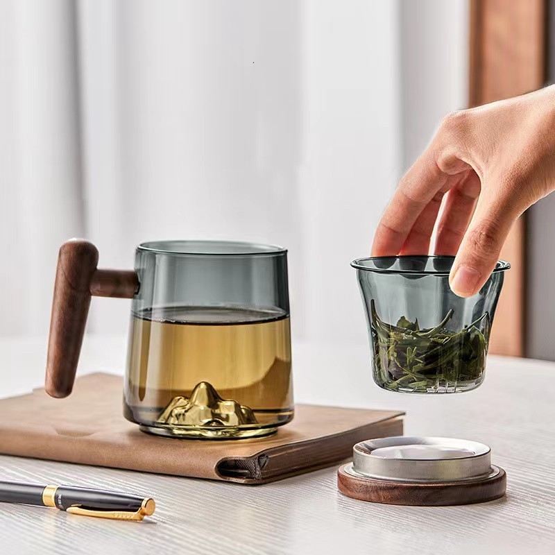 Home glass small teapot thickened high temperature resistant brewing tea water separation brewing tea