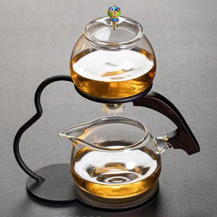 Creative semi-automatic tea set household lazy man creative high borosilicate glass teapot tea set