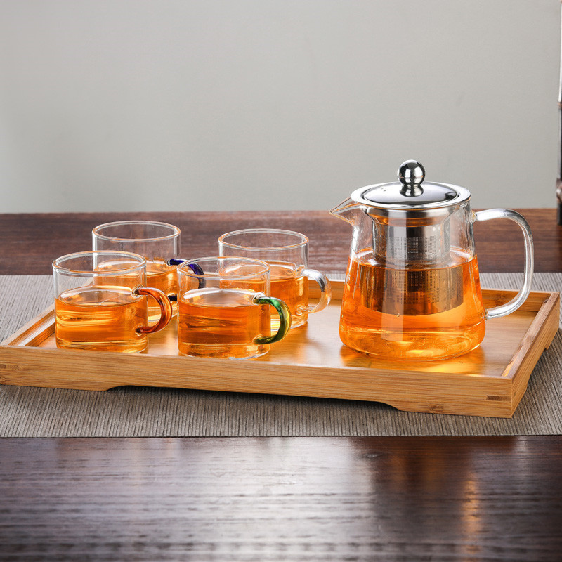 Chinese Hot Sale Tea Pot Borosilicate Glass with 304 Stainless Steel Infuser Blooming Tea Maker and Tea Pot Set