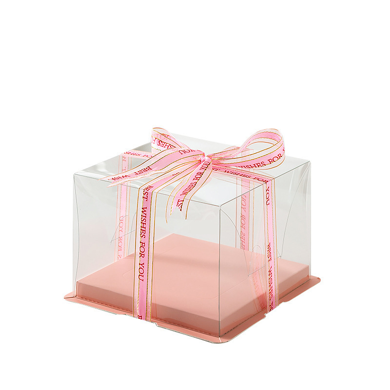 Custom Logo Bakery Plastic 8-12 Inches Tall Clear Cake Box Packaging Transparent Cake Box With Window Clear Cake Packing