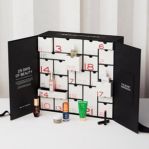 Custom Advent Calendar Empty Luxury Paper Gift Beauty Cosmetic Packaging Countdown Christmas 25 Days Advent Calendar Box