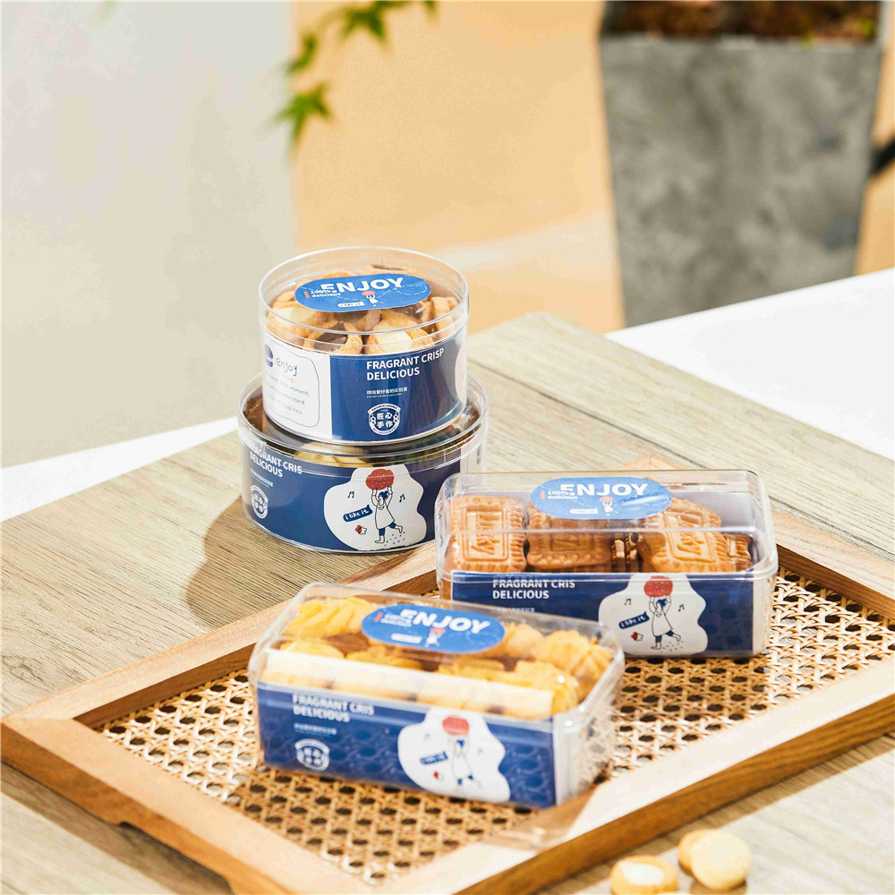 Multi Size Disposable Transparent Hard Plastic food container Packaging Puffs Pastry Biscuits Cookie Box