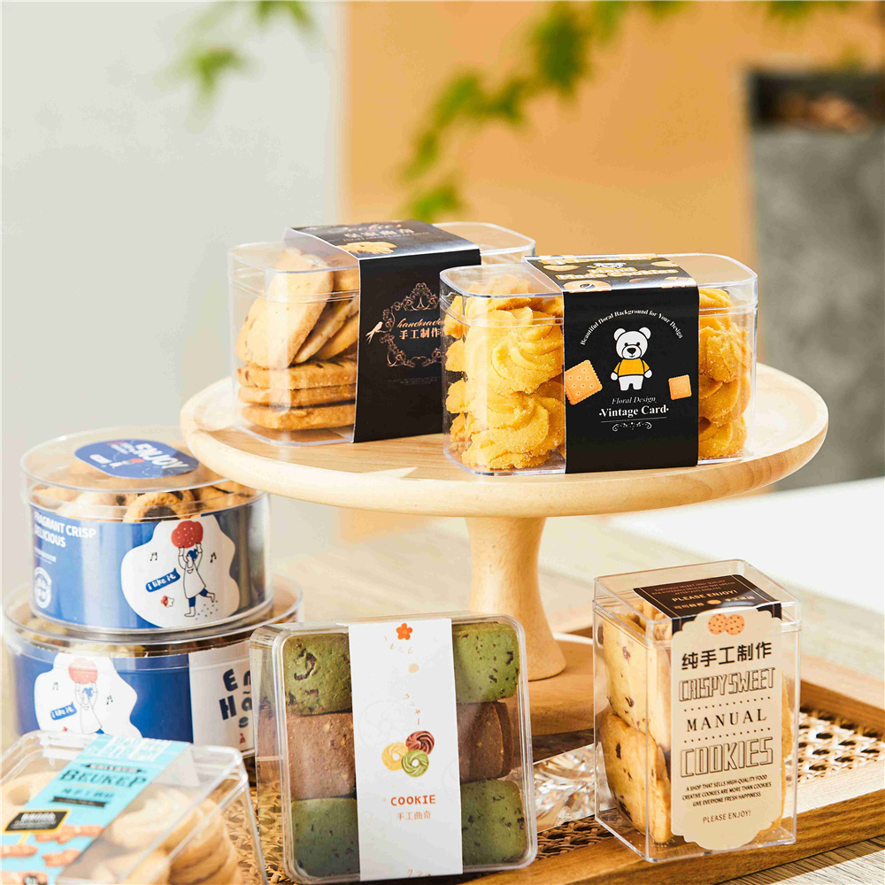 Multi Size Disposable Transparent Hard Plastic food container Packaging Puffs Pastry Biscuits Cookie Box