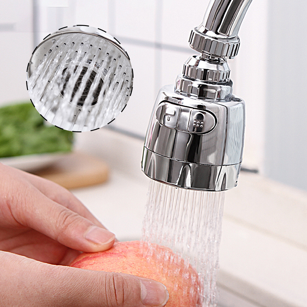 Flexible Tap Faucet Extender ABS 360 Rotating Aerator Faucet Filter Adapter Spray Head Kitchen Bath Accessories