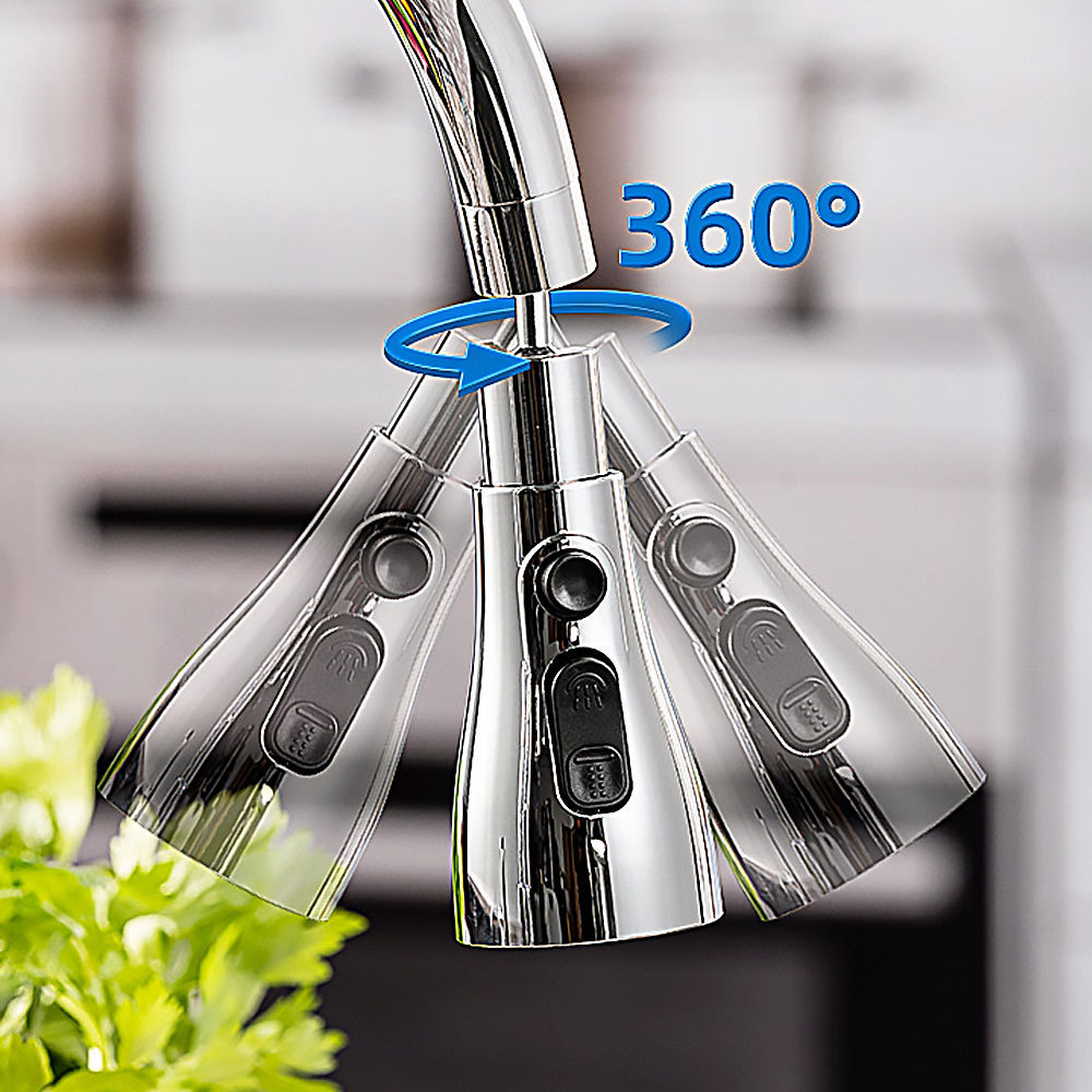 Tap Nozzle Faucet Extender Rotary Adjustment Multi-function Increase Pressure Strong Splash-proof Three Water Outlet Modes