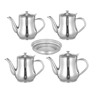 Stainless steel Oil Pot With Filter Screen Strainer Mesh Filter Oil Can Wide Spout Non-slip Bottom 13oz 18oz 24oz 48oz