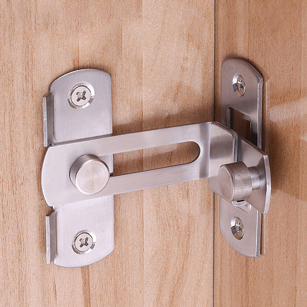 Door Lock Guard Latch Bolt 90 Degree Stainless Steel Toggle Latch Sliding Barn Door Lock Wine Cabinet Closet Right Angle Lock