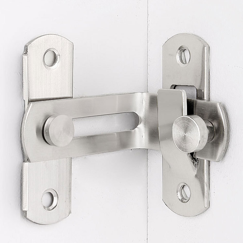 Door Lock Guard Latch Bolt 90 Degree Stainless Steel Toggle Latch Sliding Barn Door Lock Wine Cabinet Closet Right Angle Lock