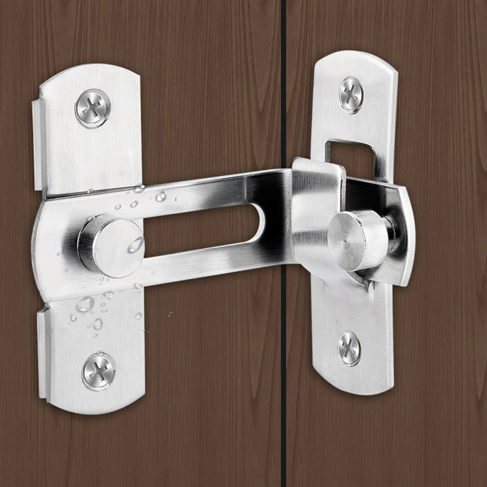 Door Lock Guard Latch Bolt 90 Degree Stainless Steel Toggle Latch Sliding Barn Door Lock Wine Cabinet Closet Right Angle Lock