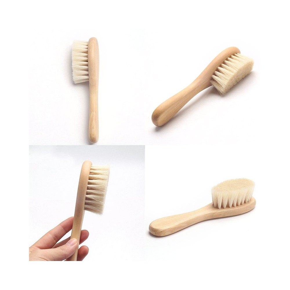 Premium Wooden Baby Hair Brush For Newborns and Toddlers For Infant Shower and Registry Natural Soft Goat Bristles Hairbrush