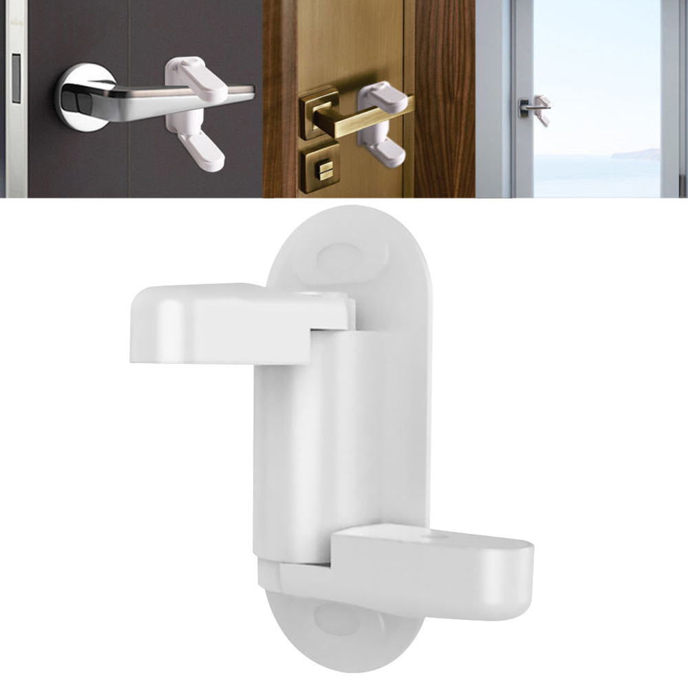 Door Lever Lock Improved Version Child Proof Doors & Handles 3M Adhesive - No Drill, No Screw, No Tool Needed