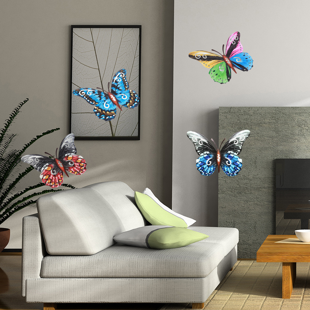 New Butterfly Home Crafts Gift Wall Decorations Iron Wall Hanging Decorations Indoor and Outdoor Decorations