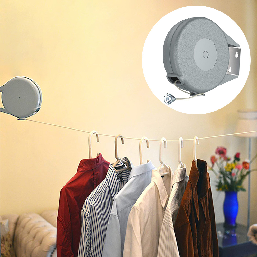 15m Retractable Clothesline Invisible Clothes Drying Rack Rope Outdoor Dryer Organizer for Home Indoor Wall Hanger Supplies