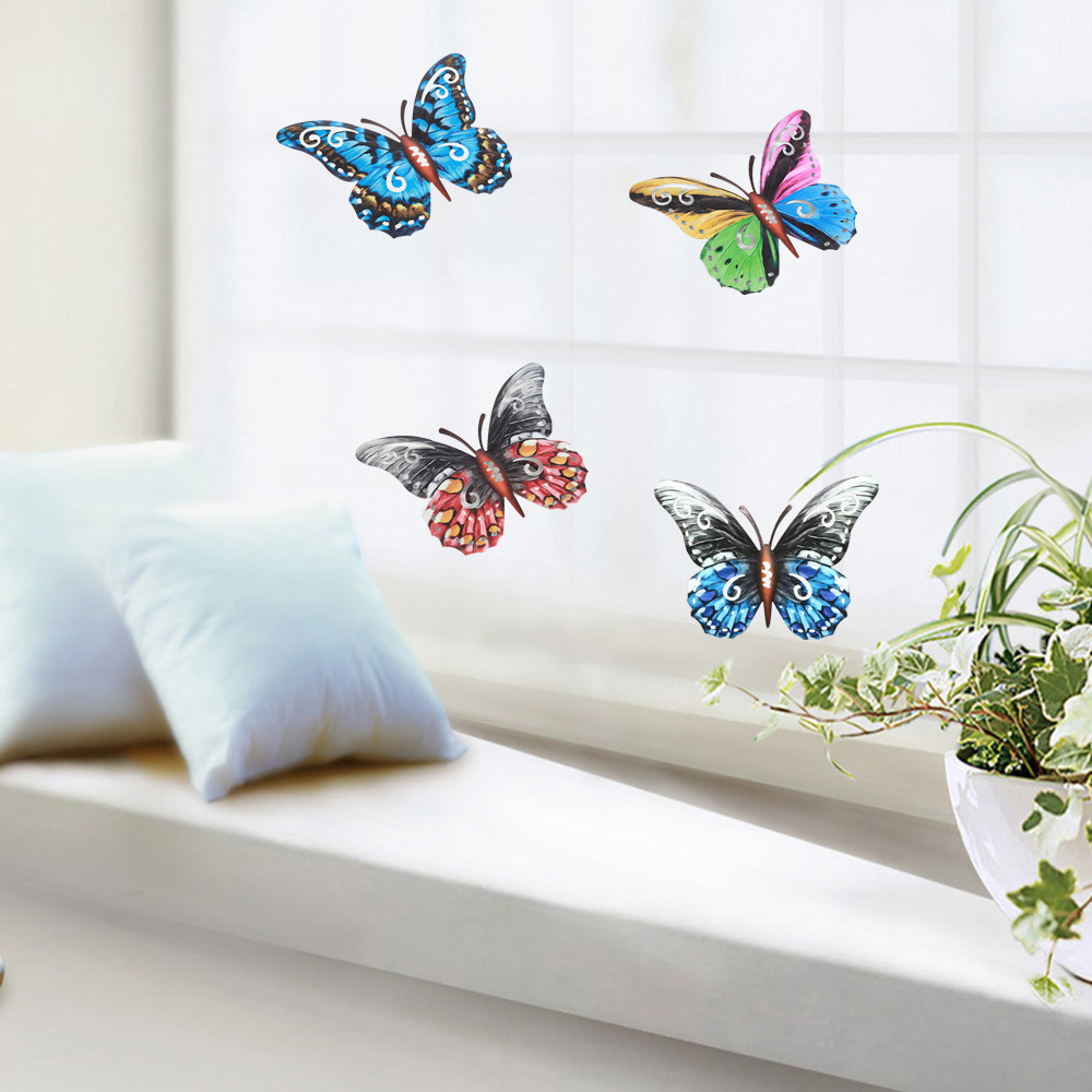 New Butterfly Home Crafts Gift Wall Decorations Iron Wall Hanging Decorations Indoor and Outdoor Decorations