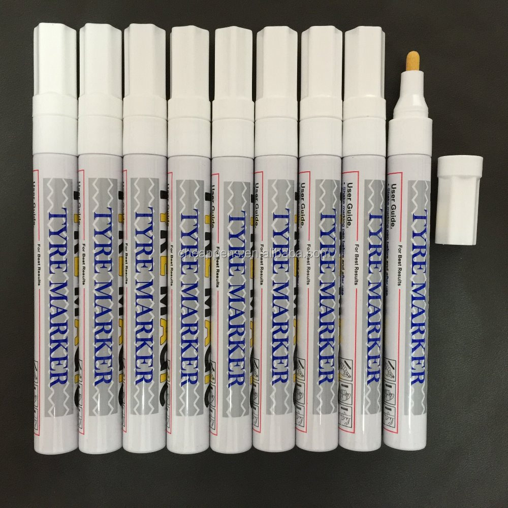 Car Moto Auto Permanent Tyre Tread Rubber white ink color Marker Paint Pen Waterproof