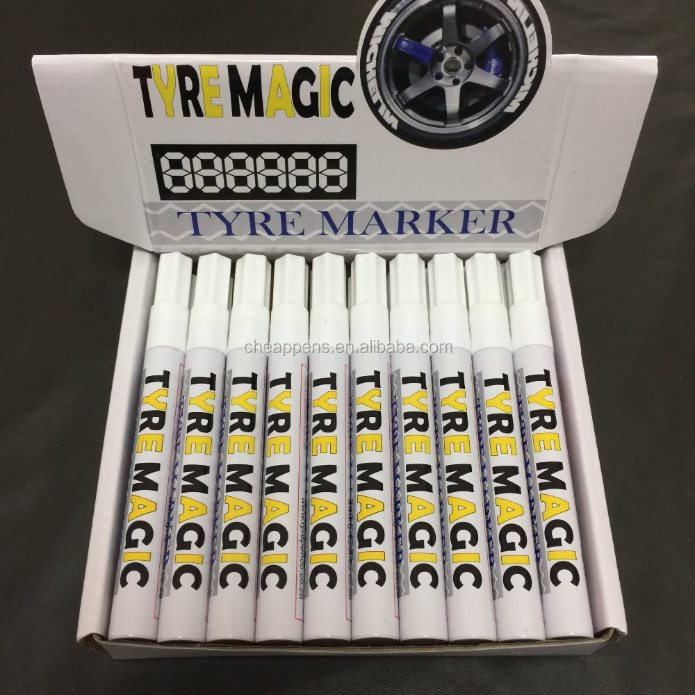 Car Moto Auto Permanent Tyre Tread Rubber white ink color Marker Paint Pen Waterproof