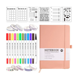 Journal A5 diary diy writing fineliner pen stencil dual tips marker pen stationery set for back to school gift