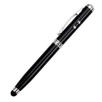 4 in 1 metal capacitor laser LED light ballpoint pen business promotion custom hotel pen