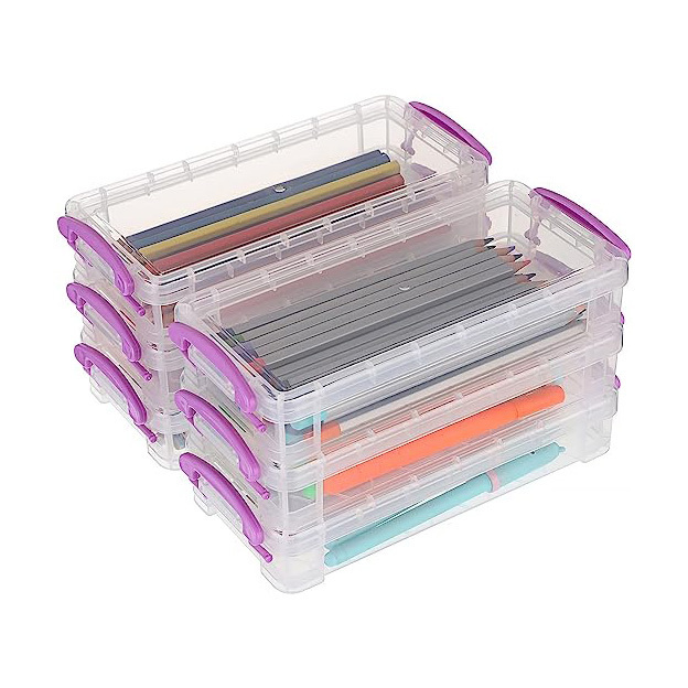 Solid Color Pencil Case School Plastic Pencils Pens Case Custom Kids Multifunction Pencil Box