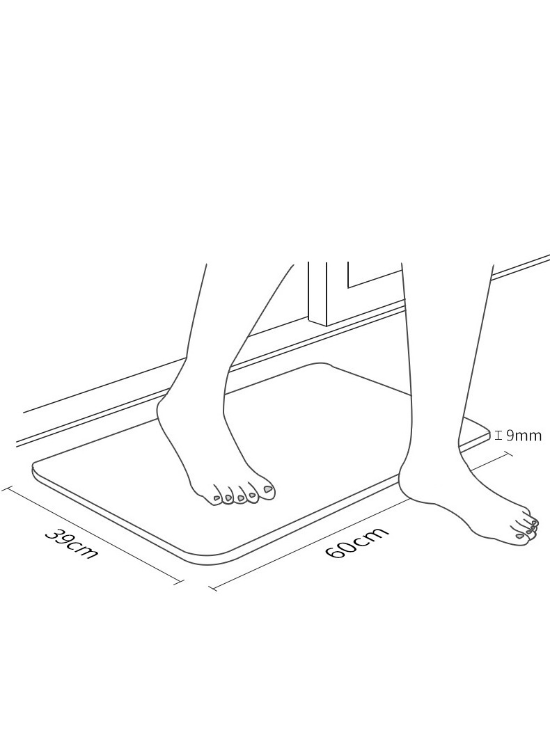 Hard 9mm Diatom mud cushion absorbent foot mat bathroom non-slip quick-drying floor mat